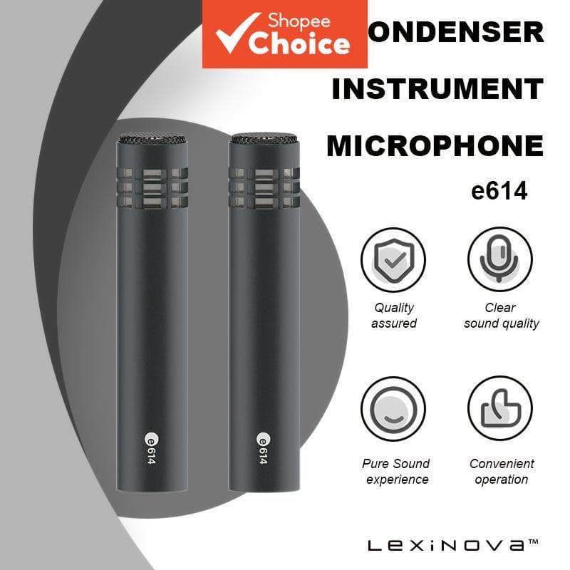  1 Par de Microfones Condensadores Supercardioides E614, Microfone Multiuso para Instrumentos, Gravação de Palco e