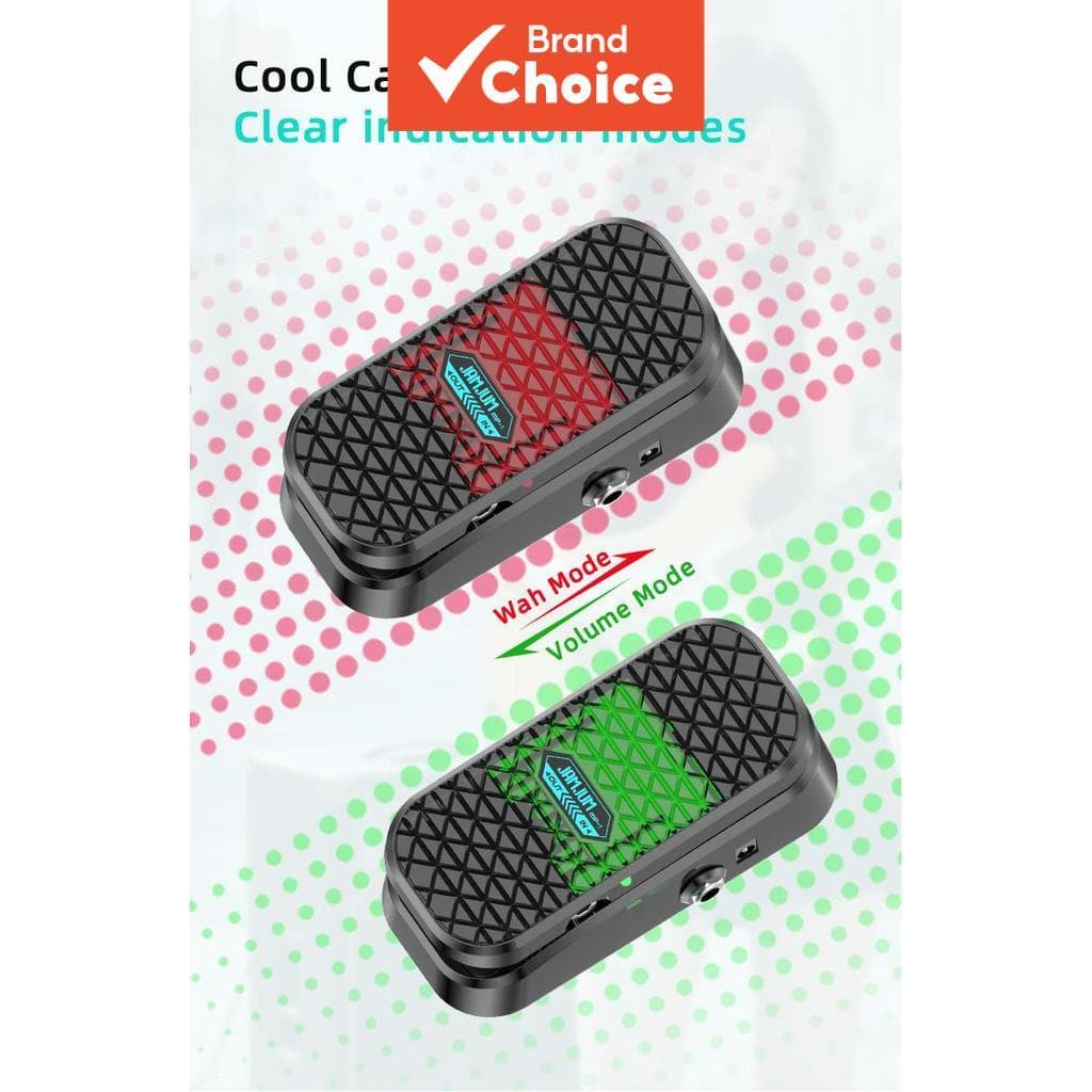 Mini pedal de efeito de guitarra estilo de vida MP-1, modo volume e wah-wah, preto com superfície antiderrapante