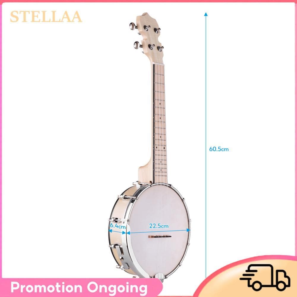 Stellaa Concerto 23 Polegada banjo uke 4 cordas banjolele bordo corpo okoume pescoço com chave de ajuste ponte
