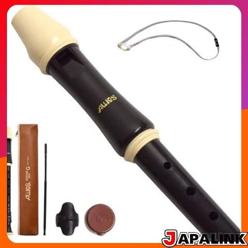 Flauta doce soprano AULOS da Toyama Musical Instruments, estilo alemão 204A, com alça de pescoço para flauta doce sopra