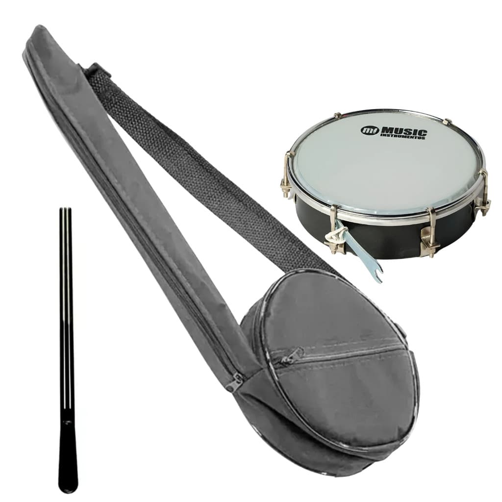 Tamborim Phx 06 Abs Pele Leitosa com Baqueta Tripla e Bag Luxo
