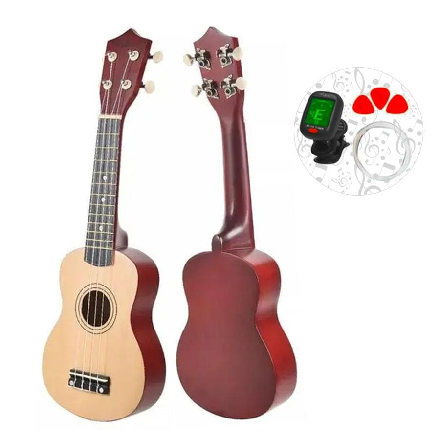 Ukulele Soprano Marrom com Capa e Afimador