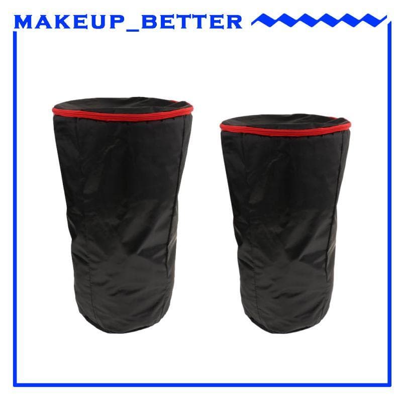 Bolsas de tambor de mão africano pretos com detalhes vermelhos, portátil e compacto, para armazenamento de ombro