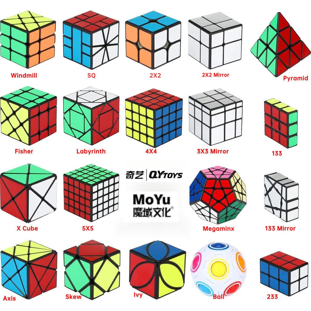 Cubo Mágico e Cubo Qiyi 2x2 2x3 3x3 4x4 5x5 Cubo de Velocidade Megaminx Cubo Pirâmide Cubo Espelho Cubo Montessori com A