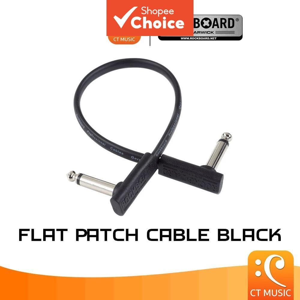 Cabo de Pedal Flat Rockboard Preto - Cabo de Conexão para Pedal de Efeito