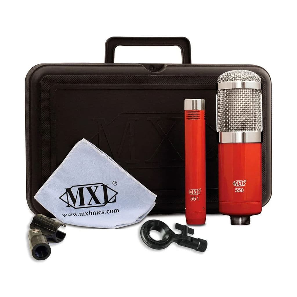 Microfone Condensador Mxl Kit 550/551 Red Com Dois Microfones E Estojo