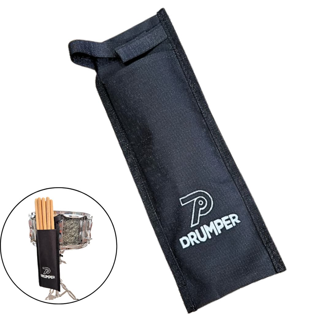 Suporte Porta Baquetas Bag Simples com Alça para Caixa de Bateria Comporta de 6 a 8 Pares de Baqueta