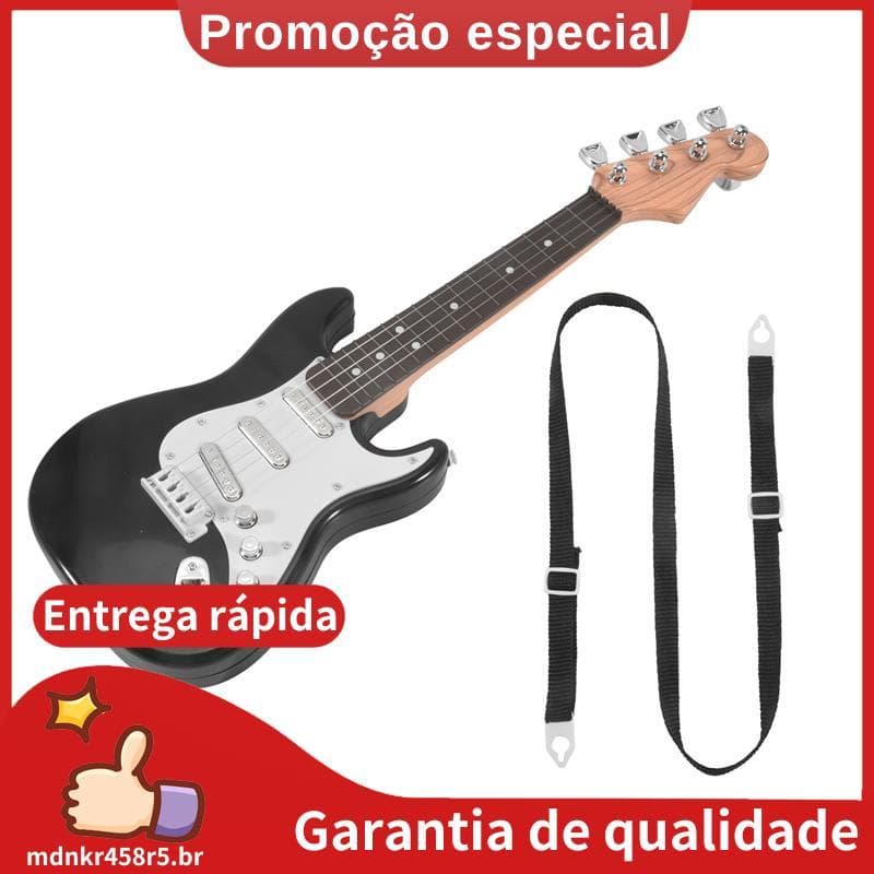 Brinquedo De Guitarra De 17 Polegadas Para Crianças , Instrumentos Musicais Elétrica De 4 Cordas Instrumento Eletrônico 