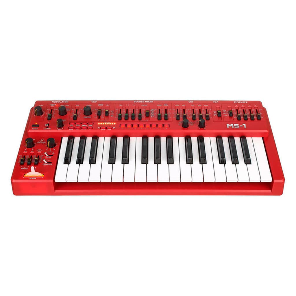Sintetizador Behringer analógico MS-1-RD - Vermelho com alça