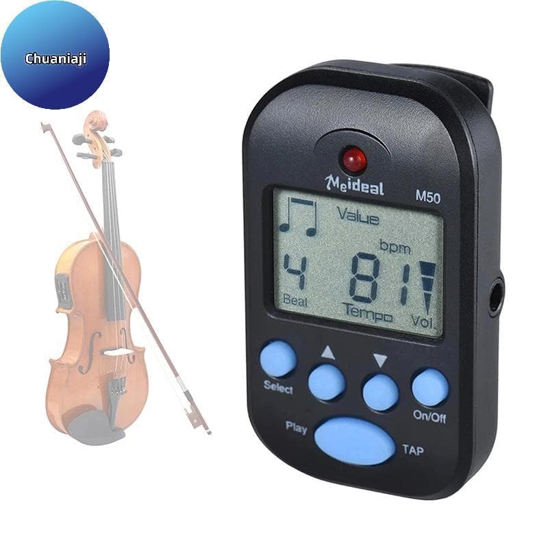 Chuaniaji M50 Metrônomo De Guitarra Clip-on LCD Digital Ritmo Elétrica Violino Baixo Instrumento De Cordas Acessórios BR
