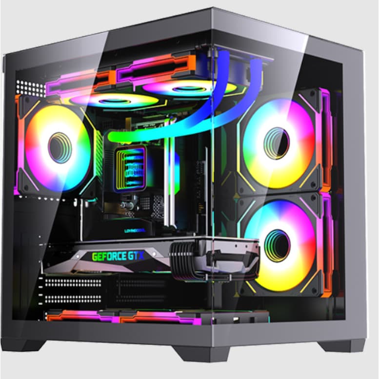 Gabinete gamer M-ATX - Vidro Temperado - Gabinete Aquario - Preto