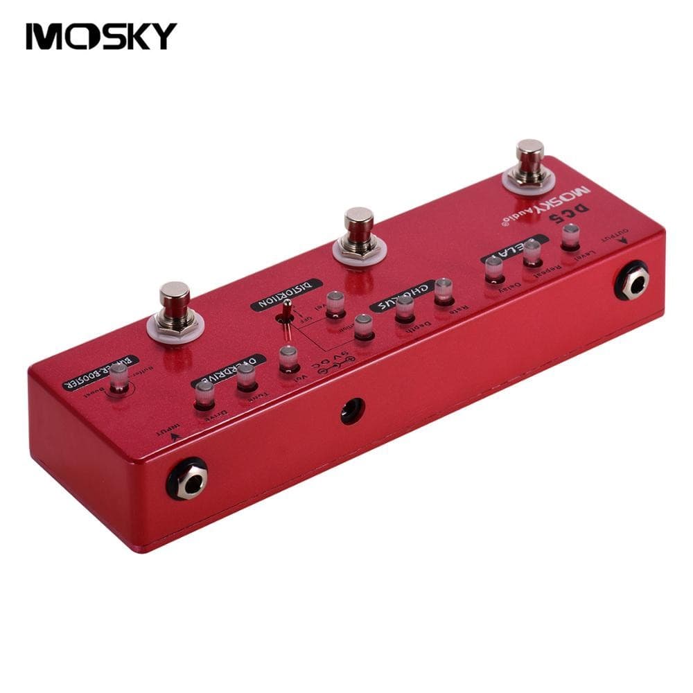 [Em Estoque] MOSKY DC5 Pedal Multiefeito Para Guitarra 6 1 Shell De Metal True Bypass Booster Buffer Delay Chorus Distor