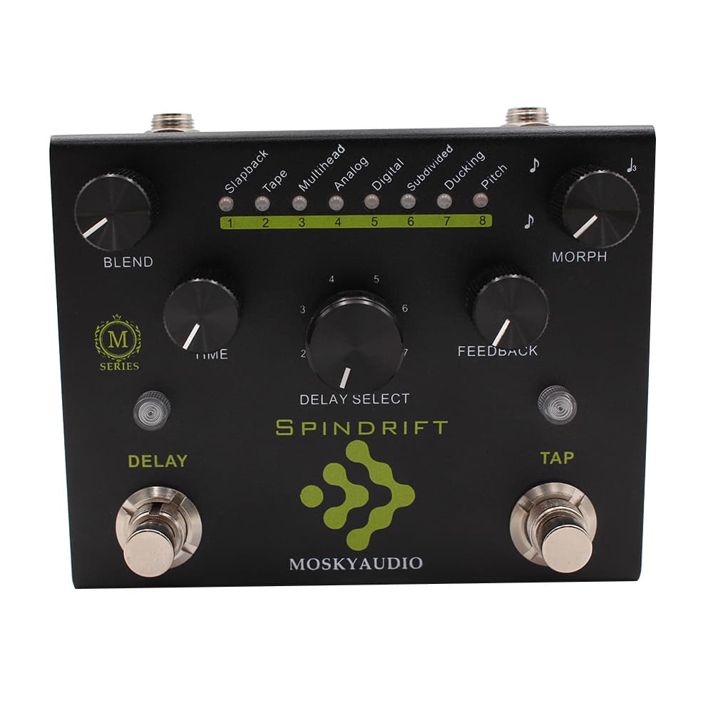  Pedal de Efeitos MOSKY Spindrift Digital Delay com TAP, 8 Modos de Delay, Acessórios para Instrumentos de Guitarra e