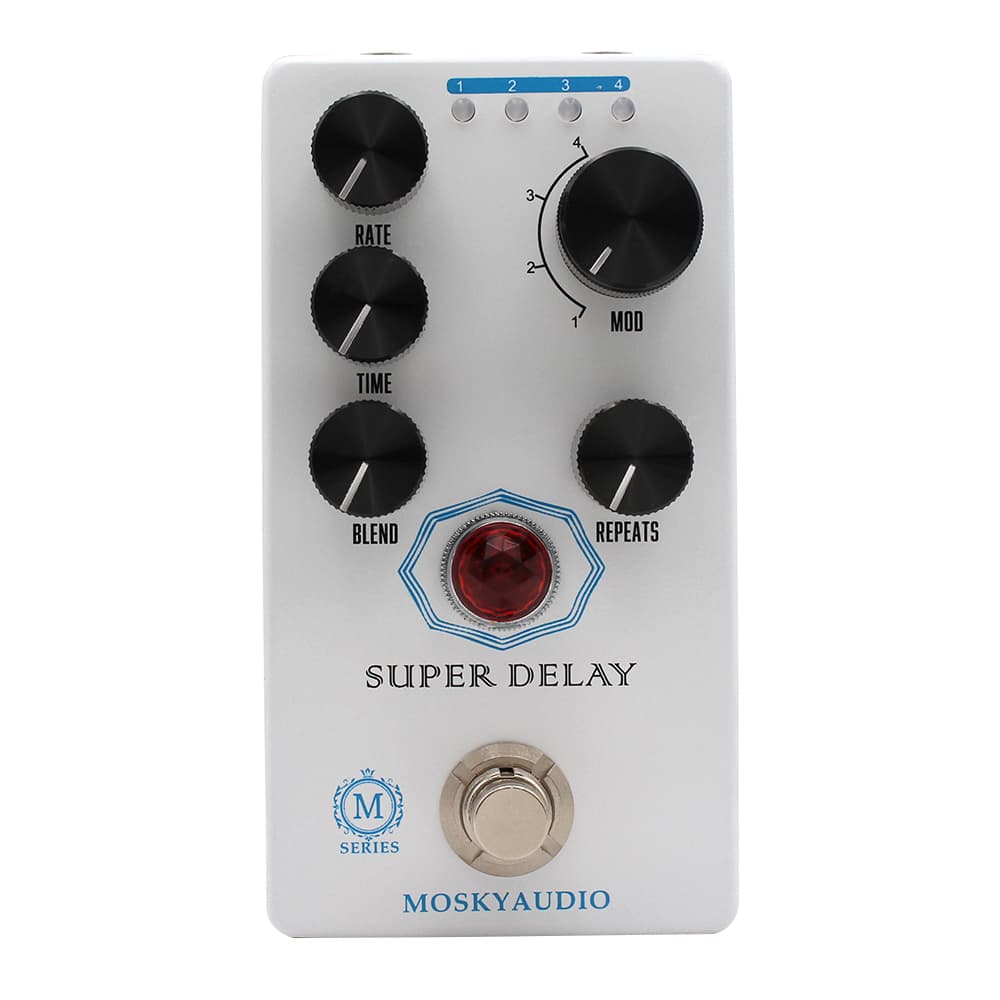  Pedal de Delay Mosky Super, Efeito de Delay Estilo Analógico com Opções de Modulação, Pedal de Delay para Guitarra