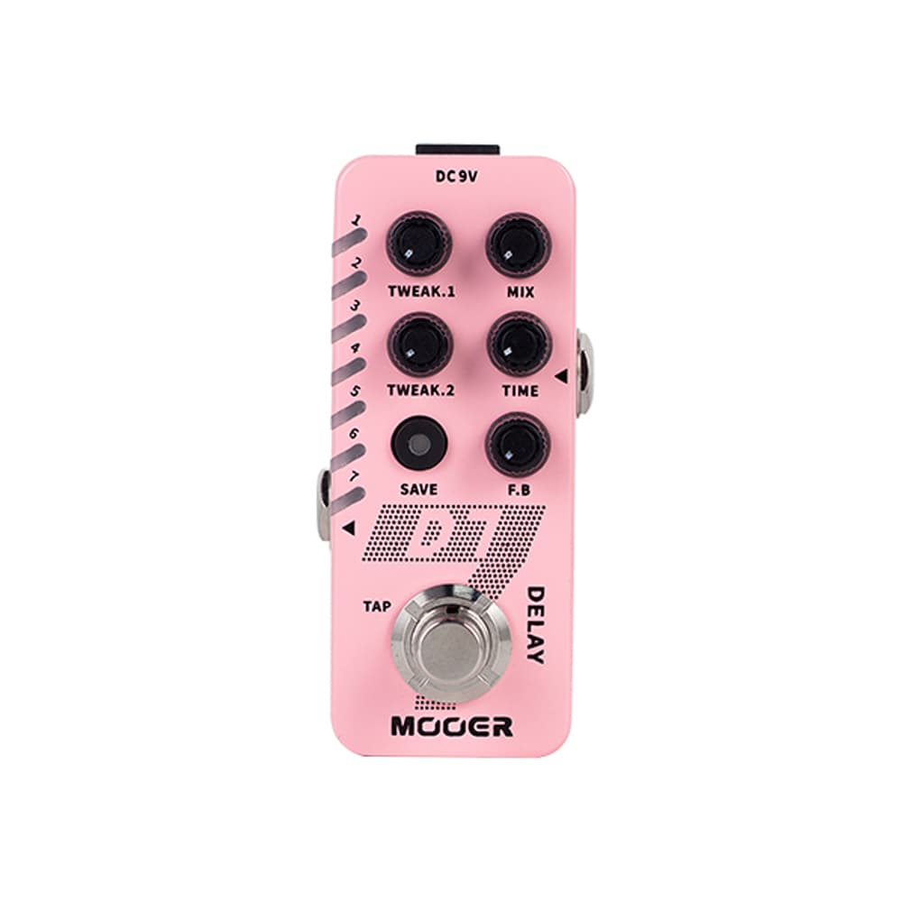 Mooer D7 Pedal de Delay Digital para Guitarra com 6 Efeitos de Delay, Função TAP TEMPO, Looper de 150s, Pedal de Delay