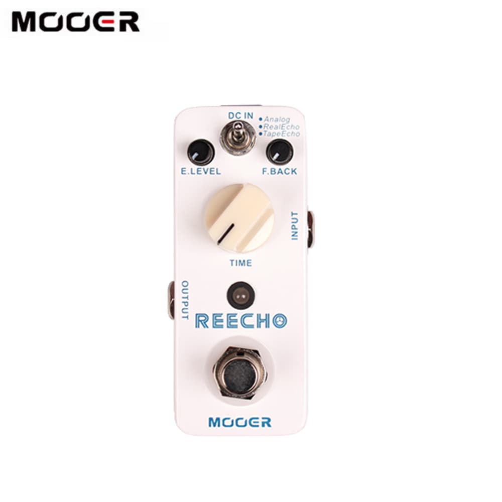  Mooer Reecho Micro Pedal de Efeito de Delay Digital Micro 3 Modos de Delay (Analógico/Echo Real/Fita Echo) para