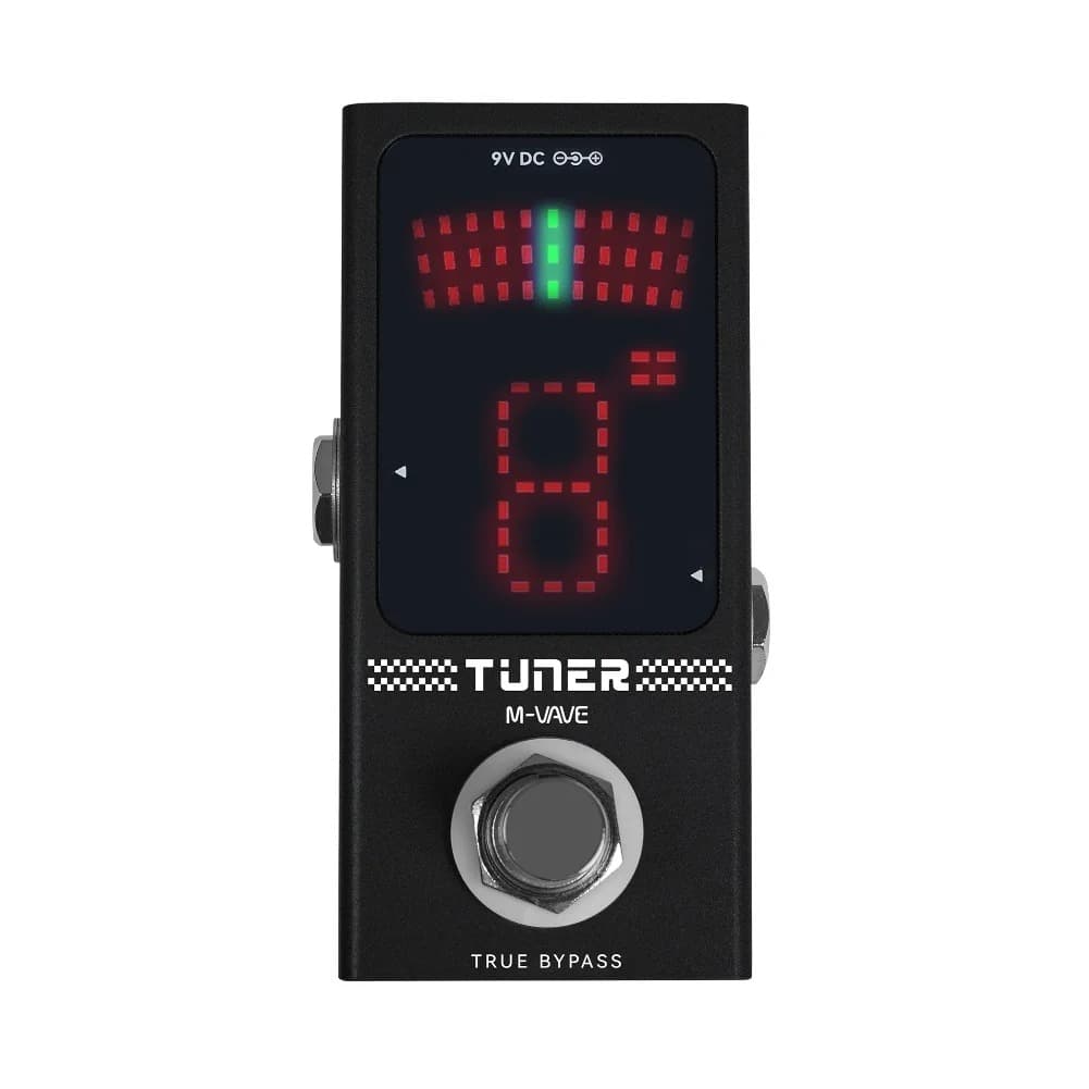 Pedal afinador de guitarra M-Wave com display LED e botão central