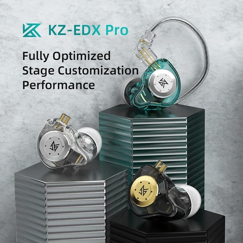  Fones de ouvido KZ EDX Pro com fio, fones de ouvido intra-auriculares, fones de ouvido sem fio TWS IEM, fones de ouvido