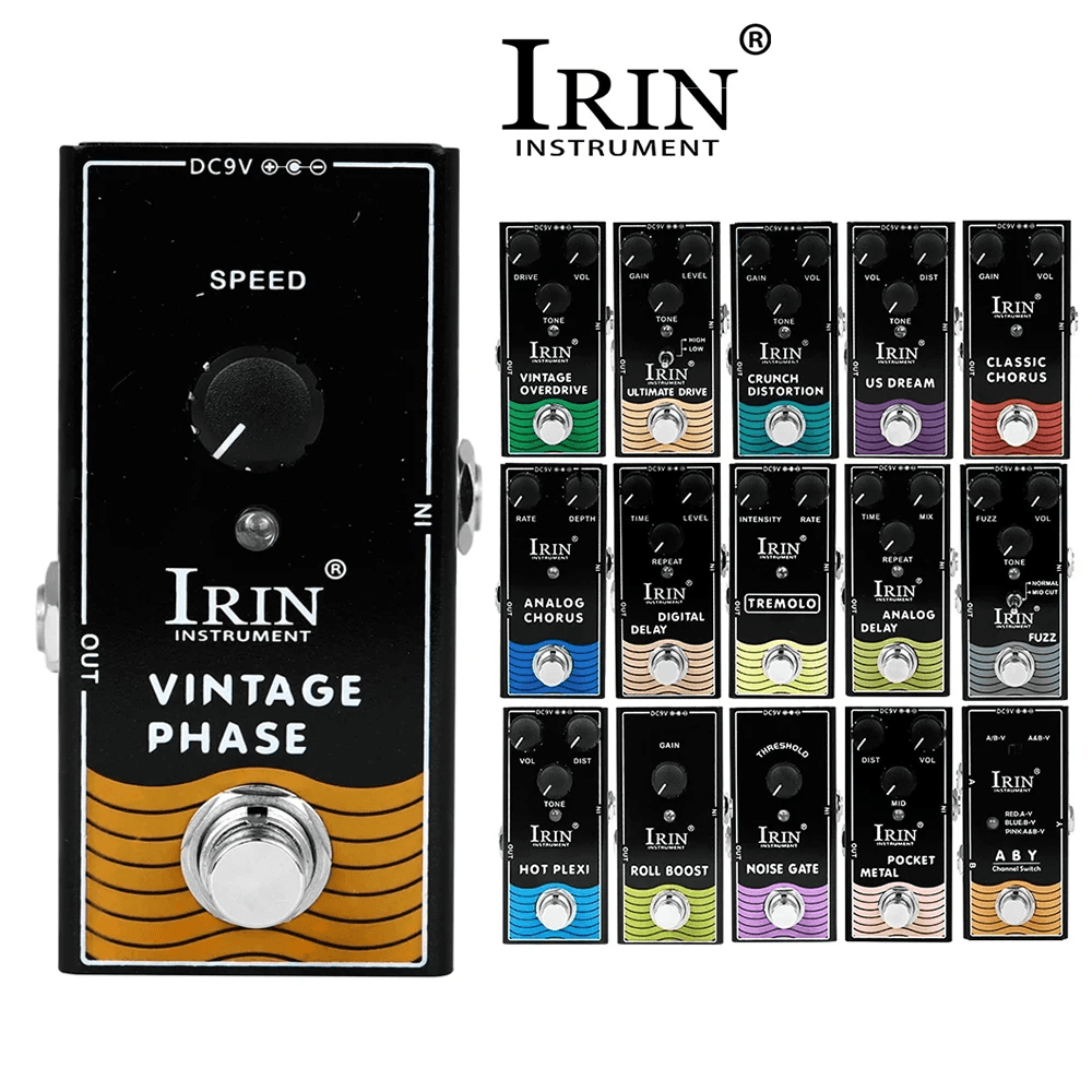  Pedal de Efeito de Distorção IRIN para Guitarra Elétrica, Pedal de Efeito Ultimate Drive, True Bypass, Pedal Único para