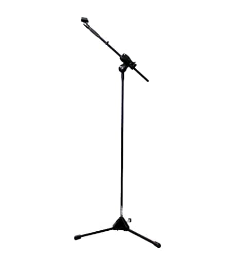 Pedestal para microfone com regulagem de altura e cachimbo em preto