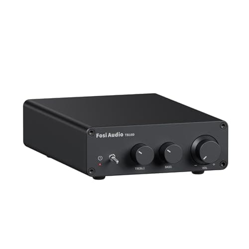 Amplificador de Áudio Fosi Audio TB100 Preto com Controles de Agudos, Graves e Volume