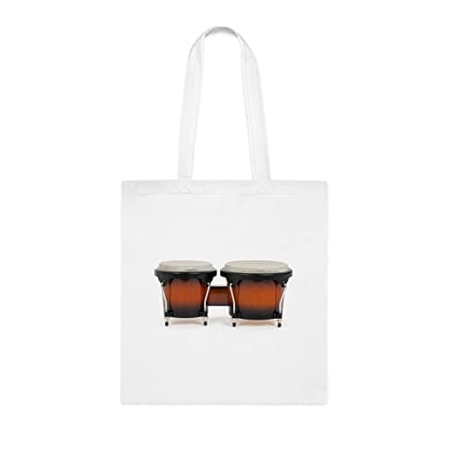 Bolsa Bongos, sacola Bongos em fundo branco, presente de bongos, bolsa de ombro Bongos, bolsas reutilizáveis de bongos, ideia de presente de cesta de Natal de aniversário, Branco