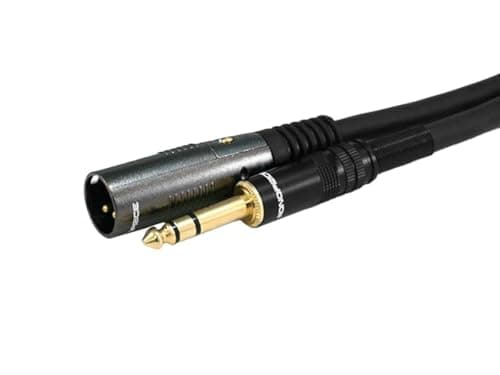 Cabo de áudio Monoprice XLR macho para TRS macho banhado a ouro