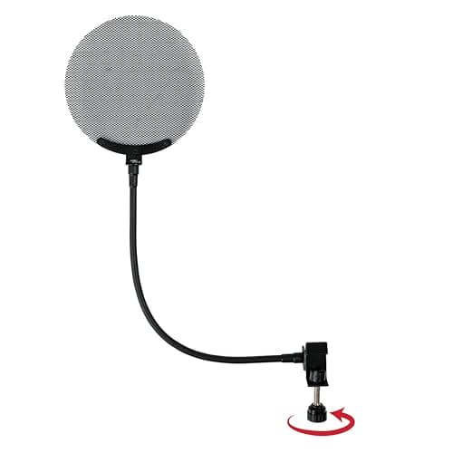 Gator Frameworks Filtro pop de tela de metal com pescoço de ganso de 12,4 polegadas (GFW-POPFILTER-MTL)