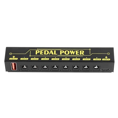RiToEasysports Fonte de Alimentação para Pedal de Guitarra, 8 Saídas DC Isoladas, Design de Baixo Ruído Com Proteção contra Sobrecarga e Indicador LED, para Pedais de Efeito 9V 12V 18V e