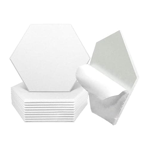 Luwecf Pacote de 12 Painéis de Som para Tratamento Acústico, Branco