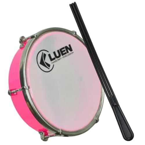 Tamborim 6 Pol. Abs Pele Leitosa Luen C/Baqueta 3 Pontas + Chave de afinação (Rosa)