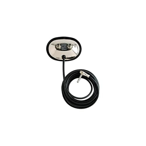 Pedal de guitarra Fender vibrato/reverb, prateado e preto, com conector de 1/4 polegada