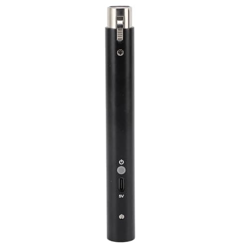 Pré-amplificador de microfone ASHATA, 48V Phantom Power, 28dB, preto e prata
