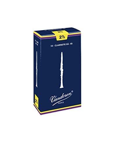 Palheta Tradicional 2,5 para Clarinete Sib com 10 unidades embaladas individualmente - CR1025