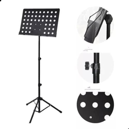 Suporte Estante Partitura Musical Maestro Bertô MS-22M Concerto Reforçado Tripé Apoiador Igreja Pulpito