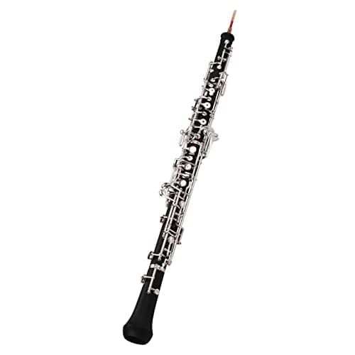 Summina Oboé semiautomático de chave C profissional - Instrumento de sopro de madeira niquelado com palheta, luvas, estojo de couro, bolsa de transporte e pano de limpeza