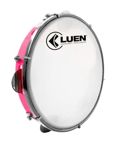 Pandeiro 10" Abs Rosa 6 Afin Plat Inx Ferragem Cromada Leitosa