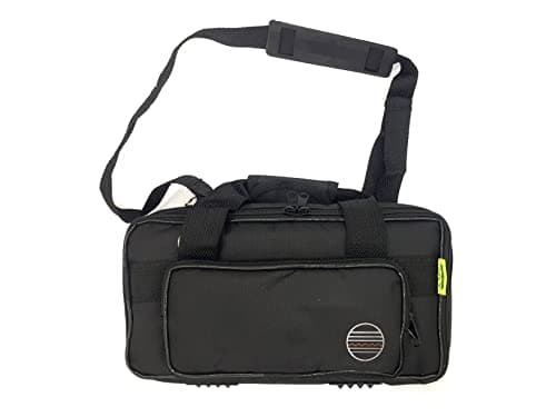 Bolsa preta para pedaleira de guitarra MOOER GE200 com alça ajustável e compartimentos com zíper
