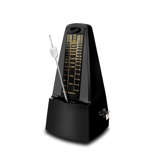 Defabee Metrônomo mecânico, metrônomo universal preto para piano, guitarra, violino e outros instrumentos