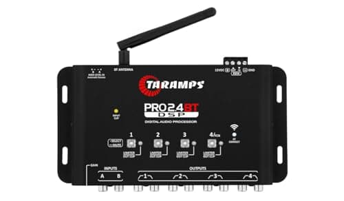 Processador de áudio digital Taramps PRO24BT preto com controle por aplicativo