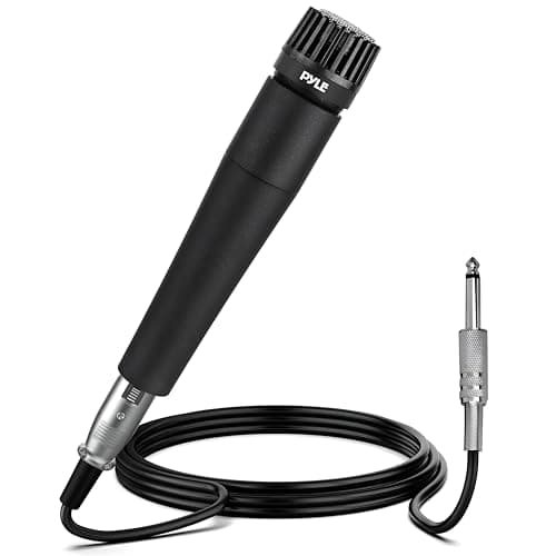 Microfone Pyle PDMIC78 preto com cabo XLR de 4,5 m