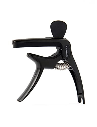 Linrax C1 Capo de Guitarra, 3 em 1 Capotraste com Suporte de Palheta e Extrator de Pino de Ponte, Capo para Guitarra Violão Baixo Ukulele Banjo Bandolim, Acessórios de Guitarra, Preto