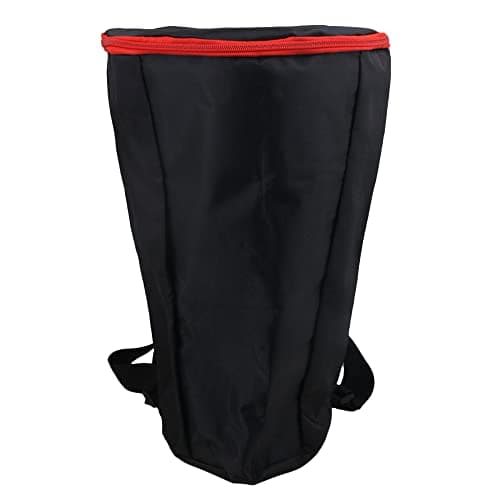 Bolsa de bateria Djembe preta à prova d'água com zíper vermelho
