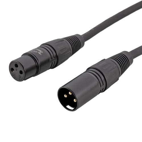 Cabo XLR macho para fêmea balanceado 2m preto para microfone