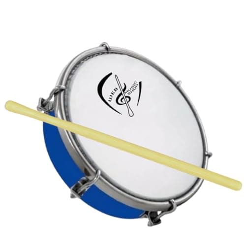 Tamborim 6 Pol. Abs Pele Leitosa C/Baqueta Madeira e Chave de Afinação - Web Music Shop (Azul)