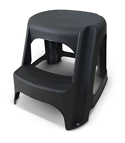 Banco Banqueta Escada Step Multiuso Plástico 2 Degraus Preto 25616 Arqplast