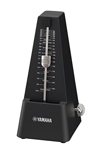 Yamaha MP-90BK Metrônomo Preto Clássico Triangular Estilo Pirâmide Acabamento Fosco para evitar impressões digitais