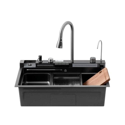 Cuba Gourmet para Cozinha com Acessórios Workstation e Torneira Maué pingoo.casa - Preto