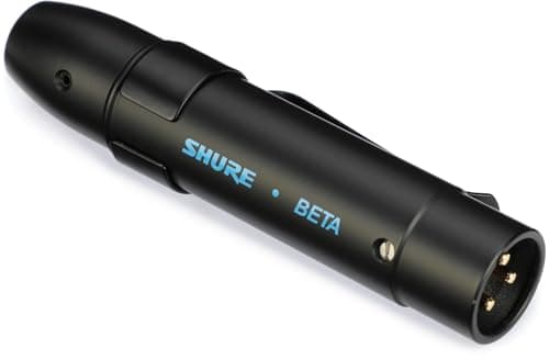 Pré-amplificador de microfone em linha Shure RPM626 para Shure série BETA, preto, com conectores visíveis