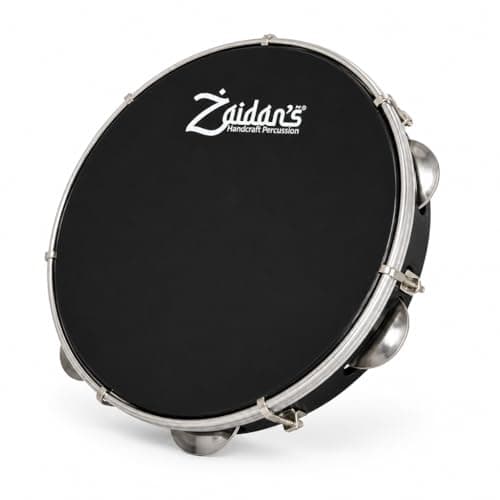 Zaidan’s Pandeiro Profissional 10" ABS Pele Preta – leve 490 g, som encorpado – 10 platinelas, 27 cm diâmetro